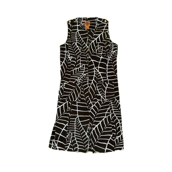 Tory Burch Cream Dress with Brown Leaf Print - Picture 1 of 3